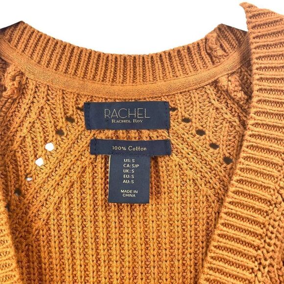 Rachel Roy chunky knit button down cardigan sweater Sz S - Picture 3 of 6